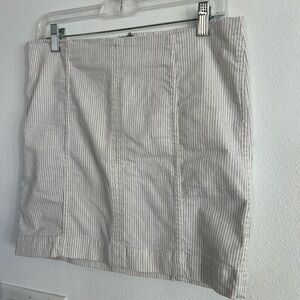 Free People Striped Cream Pencil Skirt